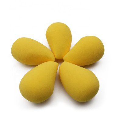 Mango-shaped non-latex yellow sponges mini hydrophilic puff custom logo low-end MOQ makeup sponge