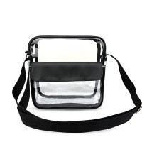 Black Pvc Custom Women Transparent  Cosmetic Bag