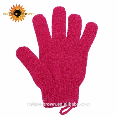 5 fingers Nylon Peeling exfoliating mitts